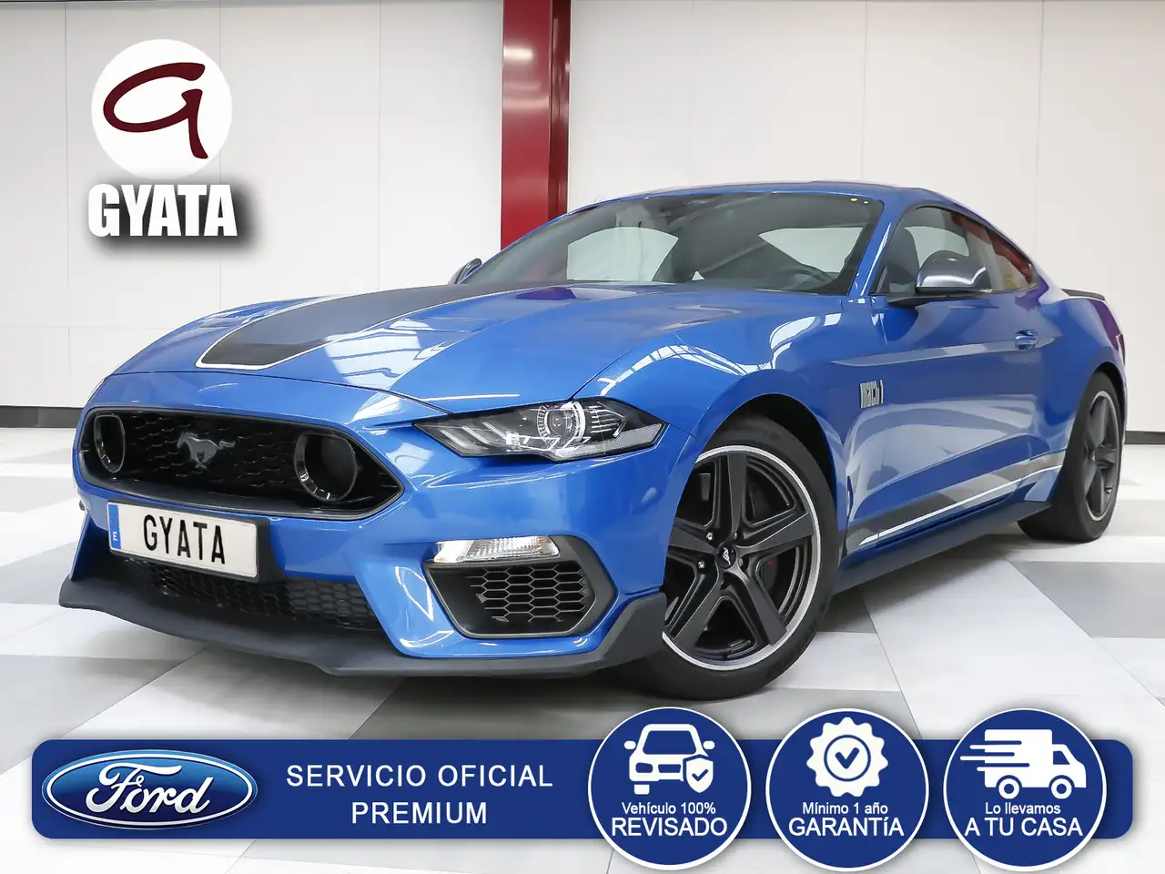 Renting Ford Mustang Fastback 5.0 Ti-VCT Mach I Azul