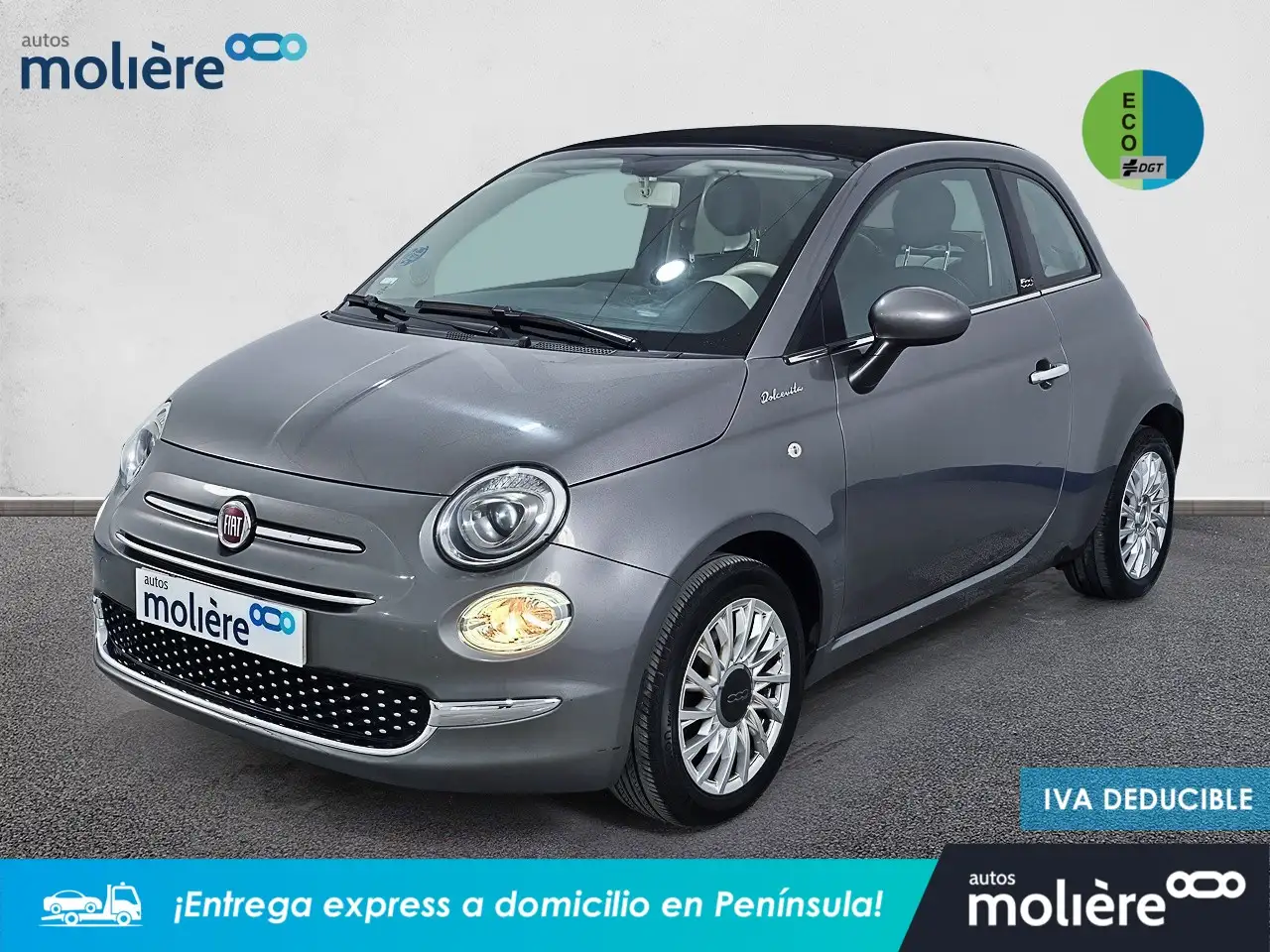 Renting Fiat 500C 1.0 Hybrid Dolcevita 52kW Gris