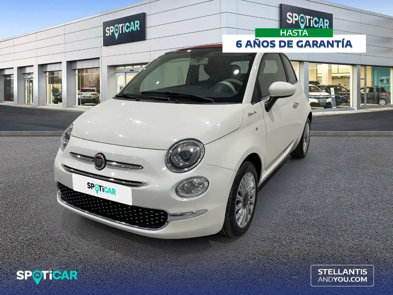 Renting Fiat 500C 1.0 Hybrid Dolcevita 52kW Blanco