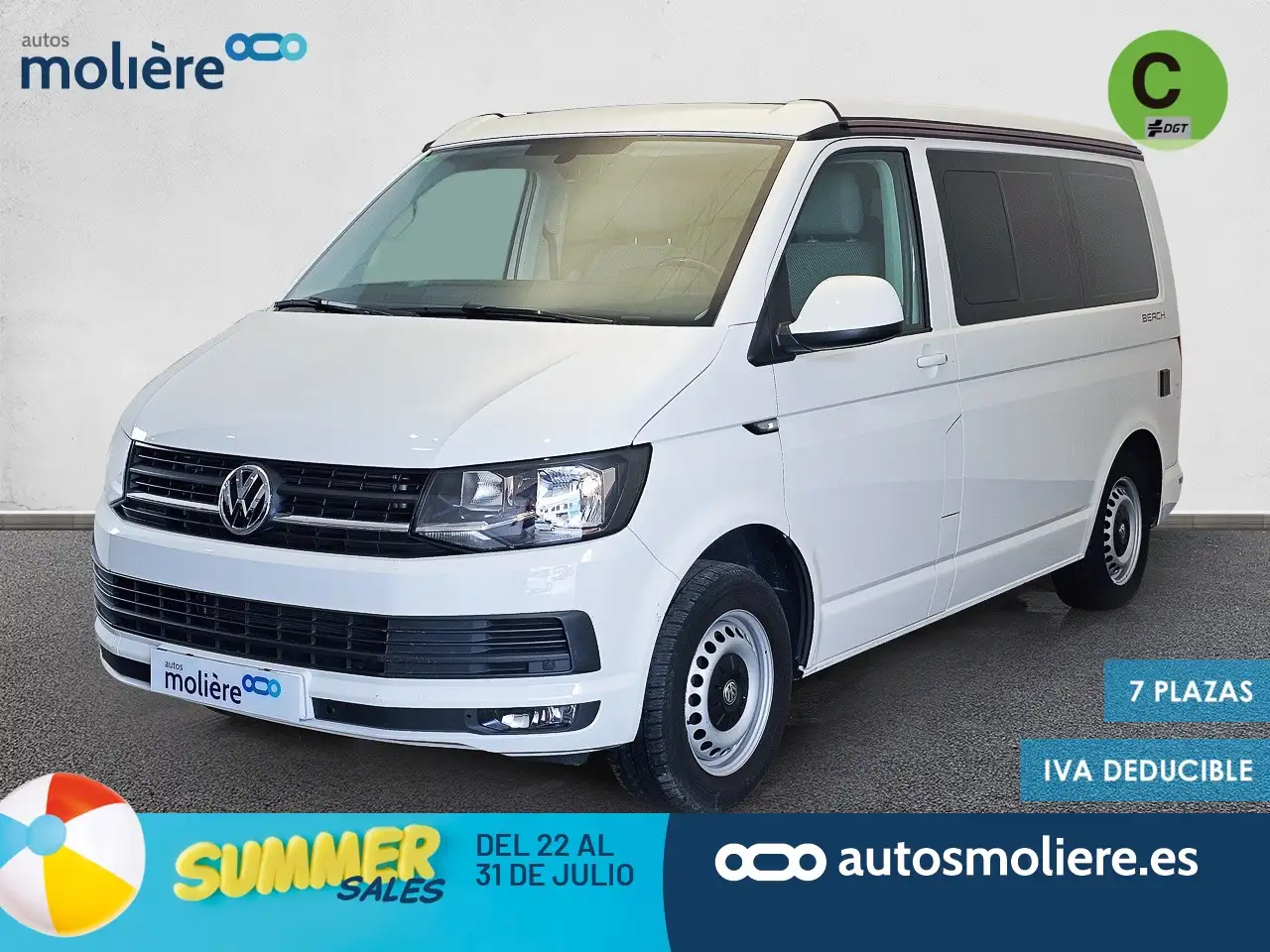 Renting Volkswagen T6 California 2.0TDI BMT Beach 84kW Blanco