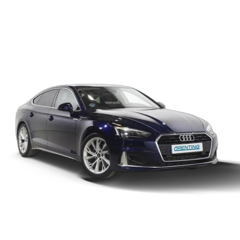 Renting Audi A5 Sportback 35 TFSI Advanced S tronic Azul