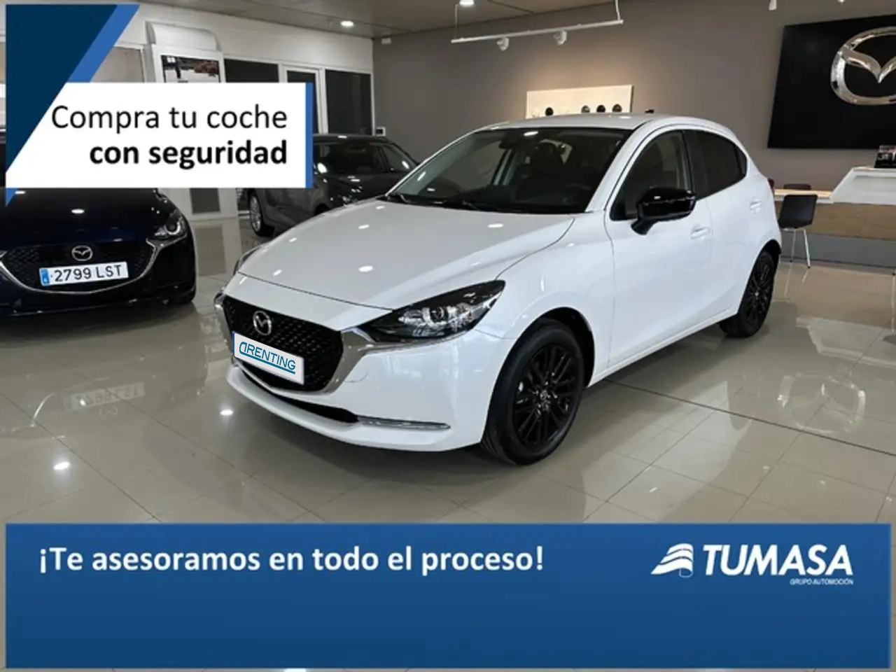 Renting Mazda 2 1.5 e-Skyactiv-g Homura pantalla 8´´ 66kW Blanco