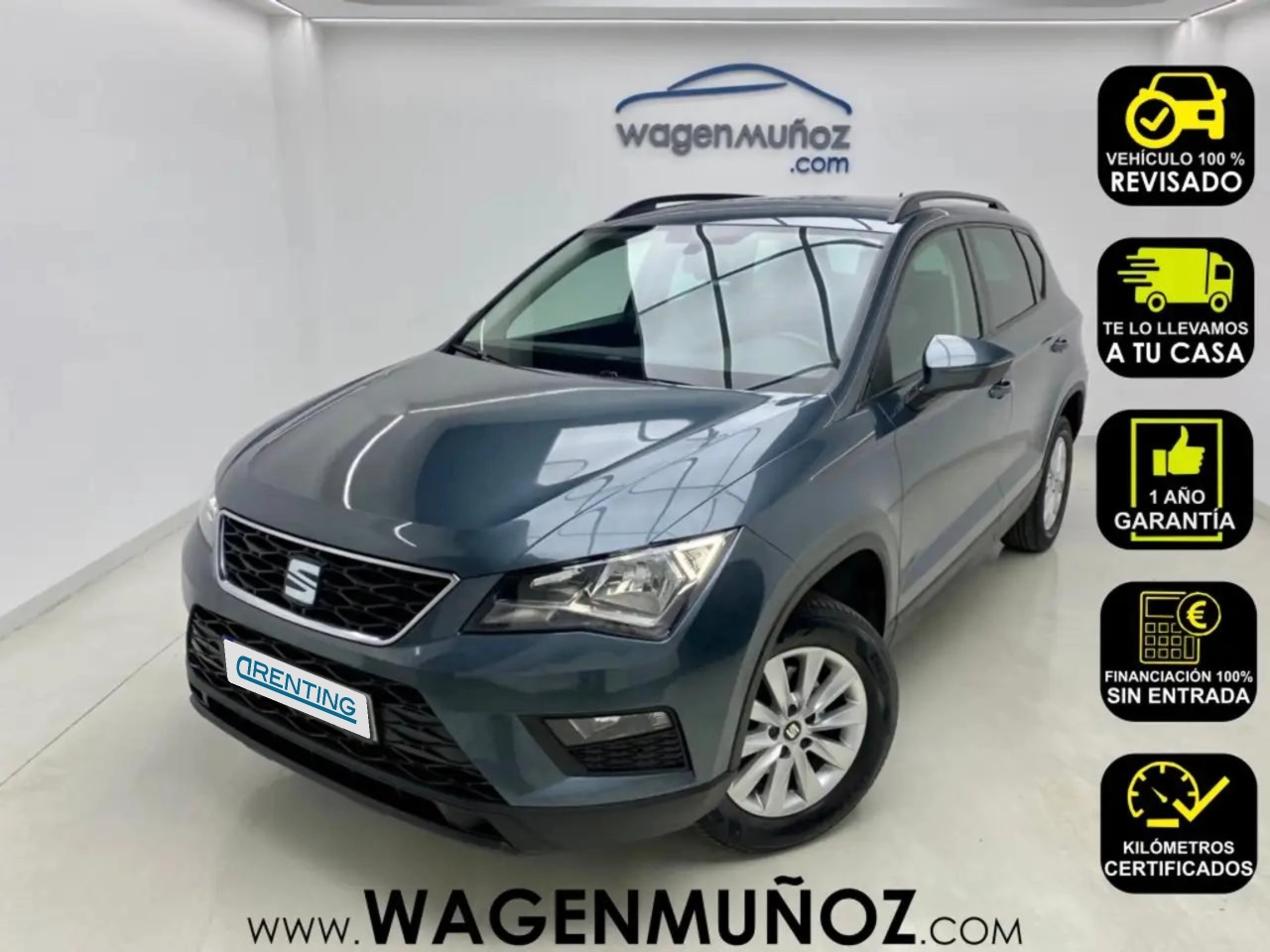 Renting SEAT Ateca 1.6TDI CR S&S Ecomotive Style Gris 2