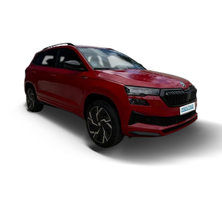 Renting Skoda Karoq 2.0TDI AdBlue Sportline 4×4 DSG 110kW Rojo