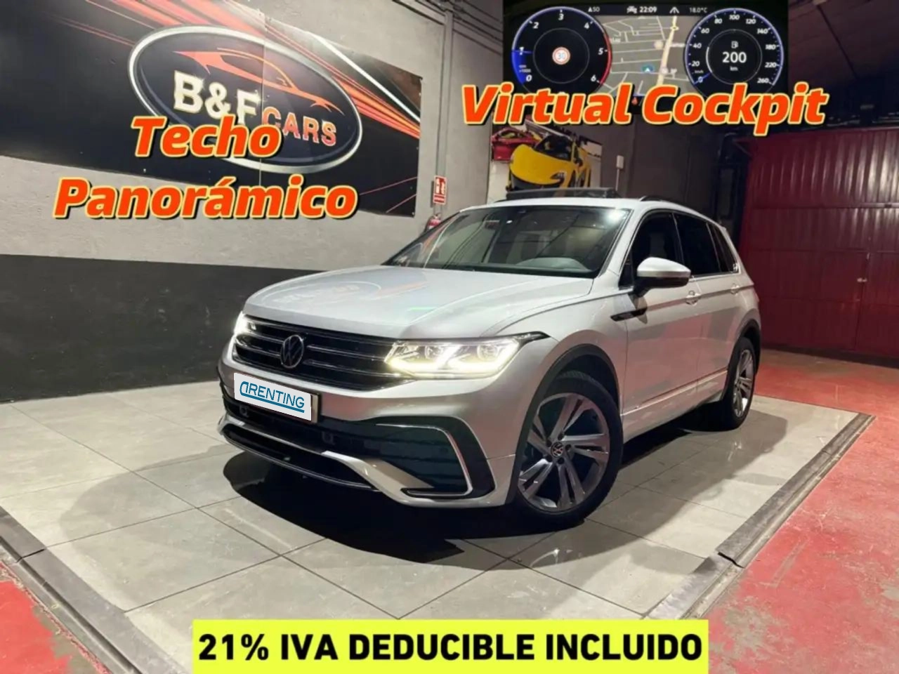 Renting Volkswagen Tiguan 2.0TDI R-Line DSG 110kW Plateado 2