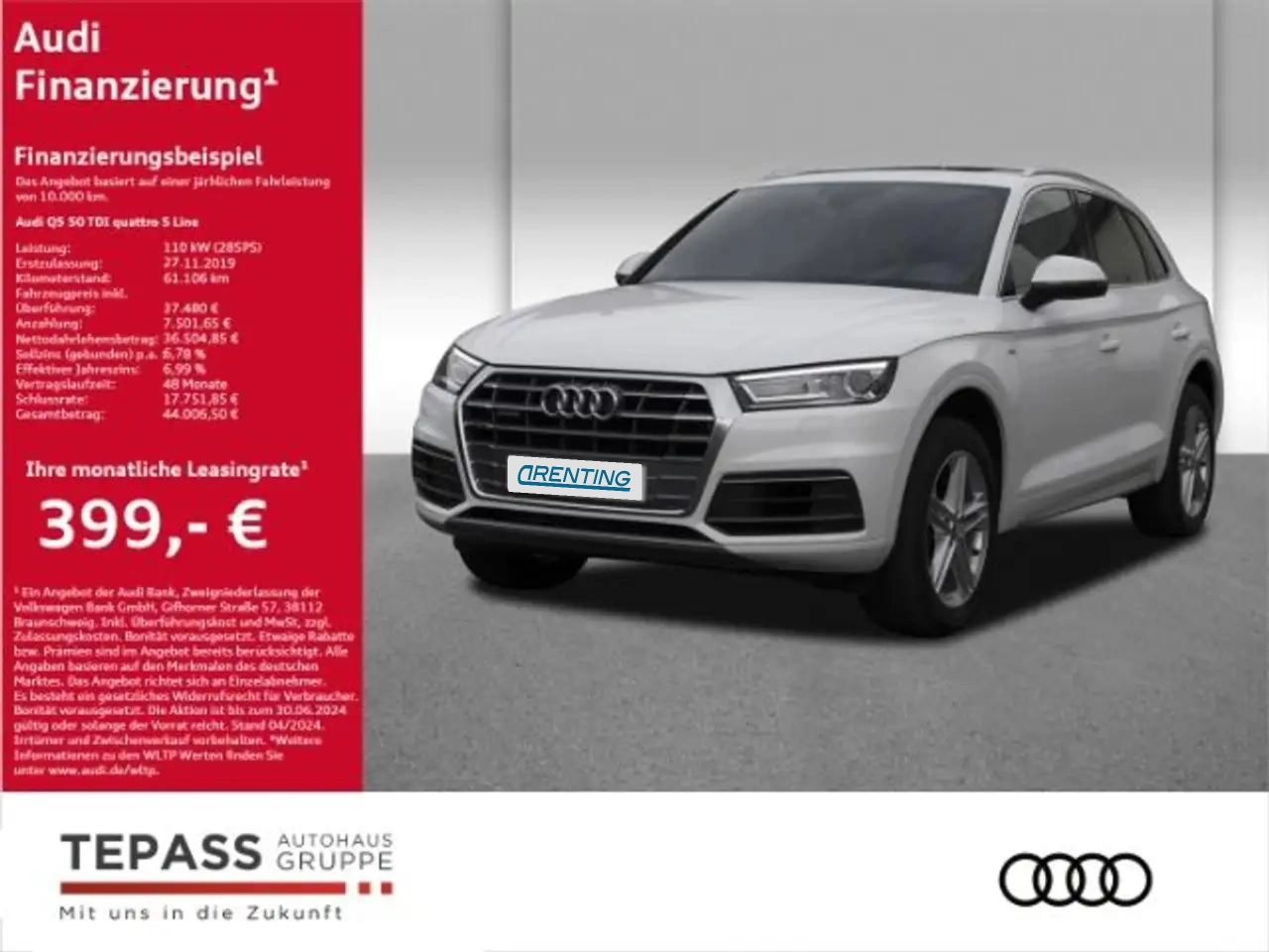 Renting Audi Q5 s-line 2