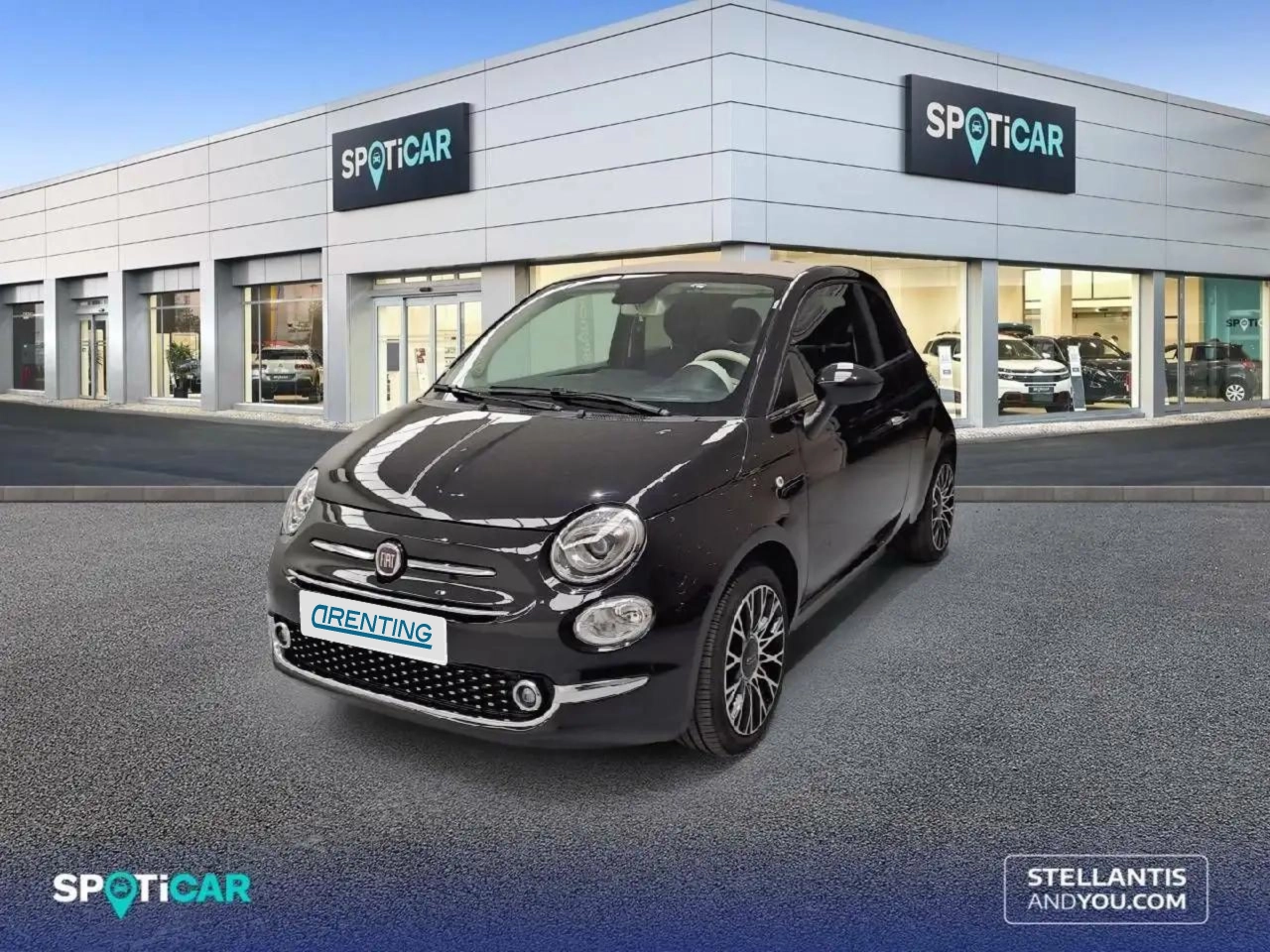 Renting Fiat 500C 1.0 Hybrid Club 52kW Negro