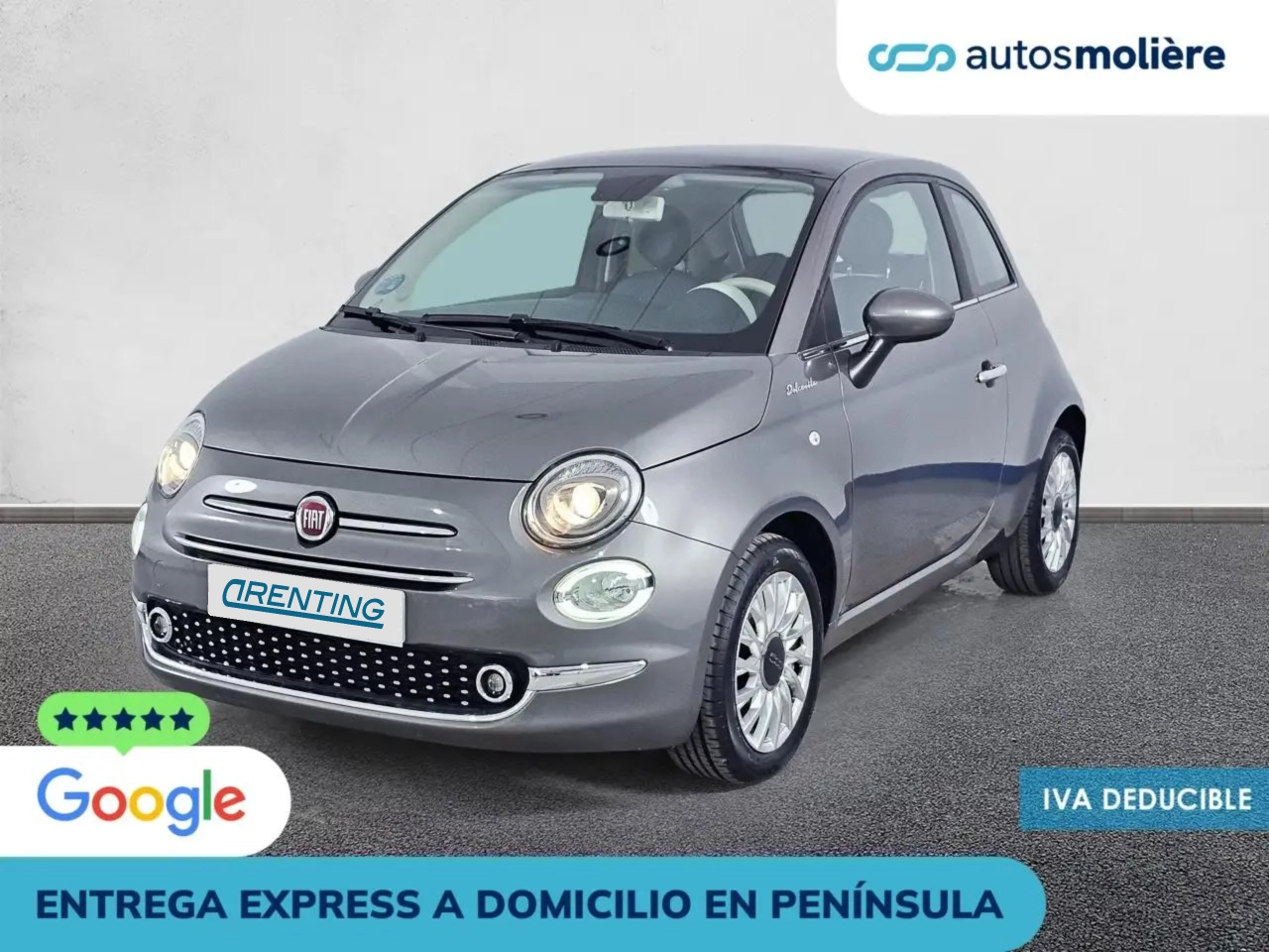 Renting Fiat 500 1.0 Hybrid Dolcevita 52kW Gris