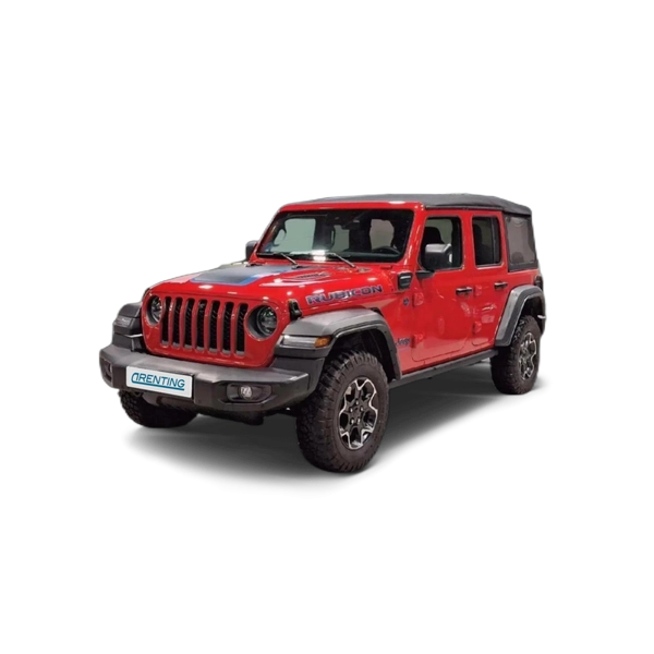 Renting Jeep Wrangler 2.0 280kW (380CV) 8ATX E6D Rubicon Rojo