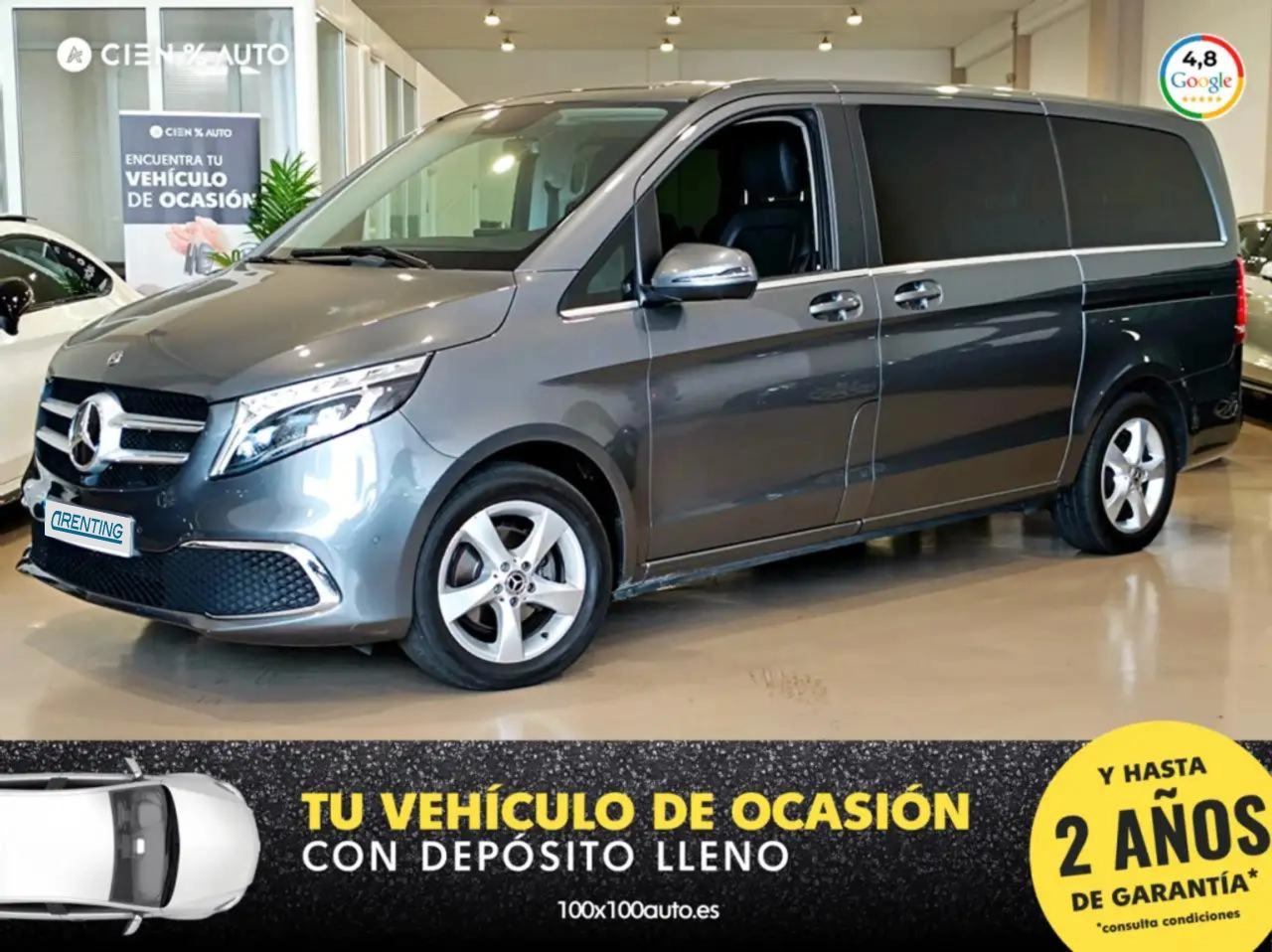 Renting Mercedes-Benz V 220 220d Largo Avantgarde 7G Tronic Gris 1