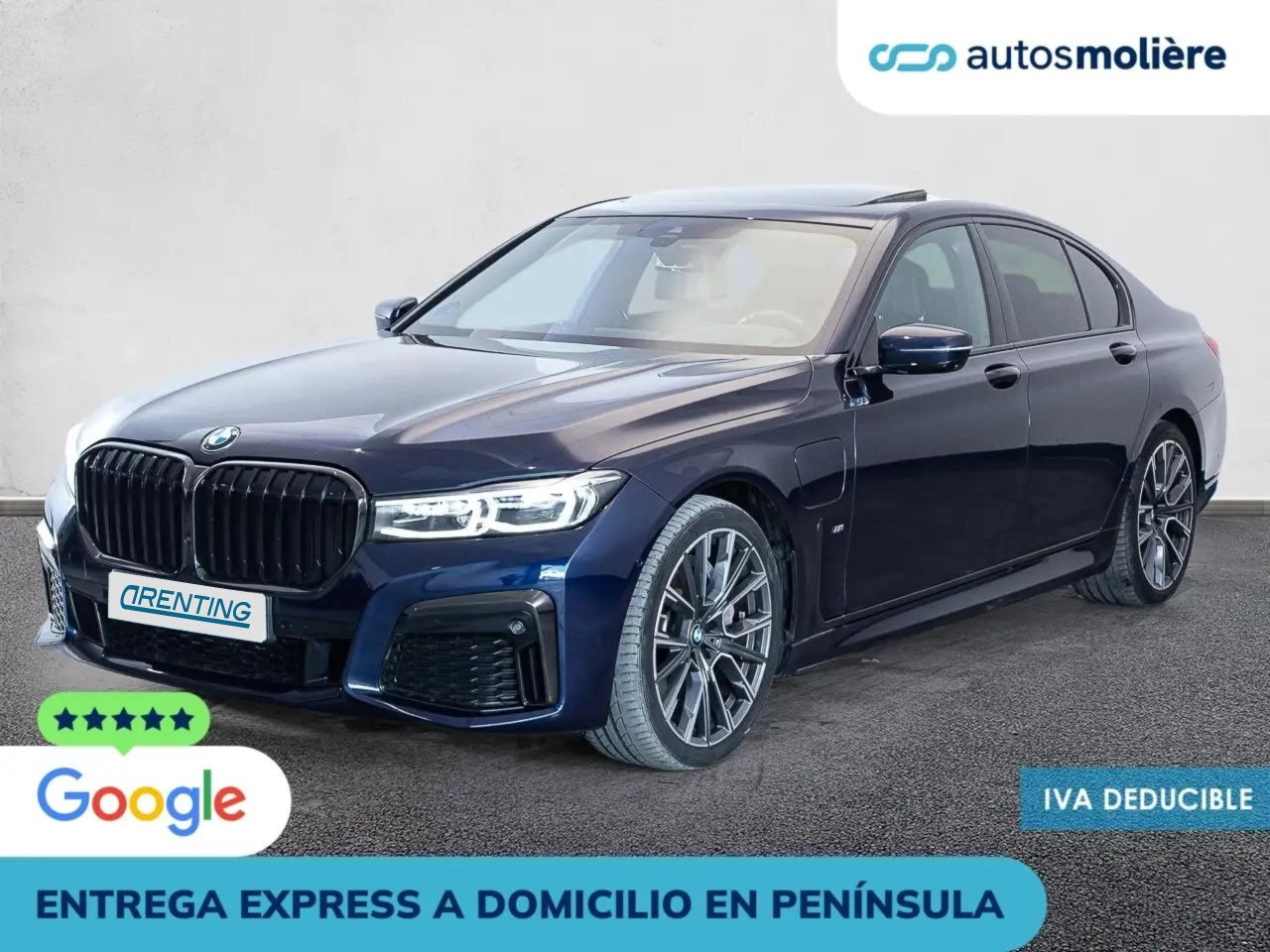 Renting BMW 745 745e Azul