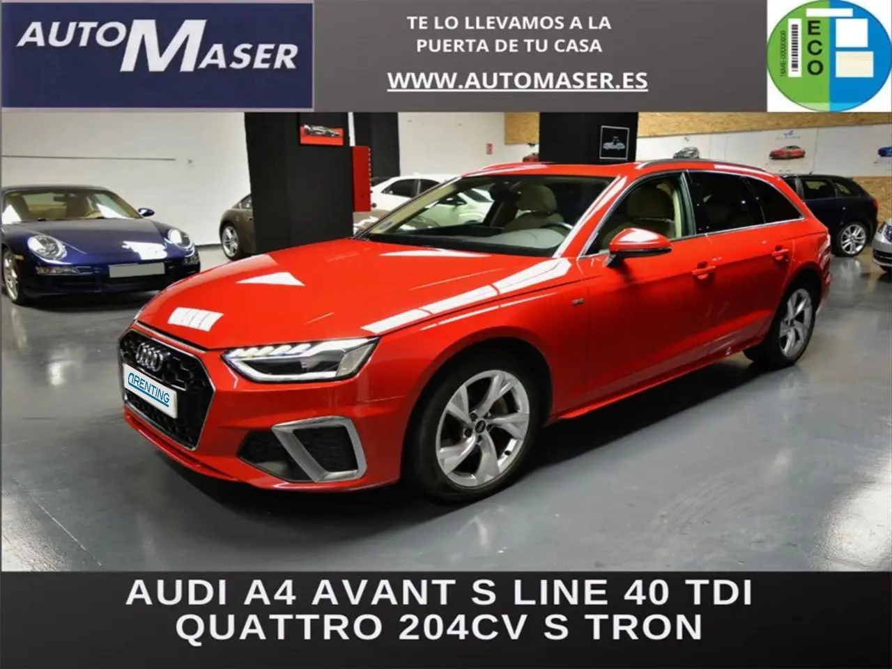 Renting Audi A4 Avant 40 TDI S line quattro S tronic 150kW Rojo