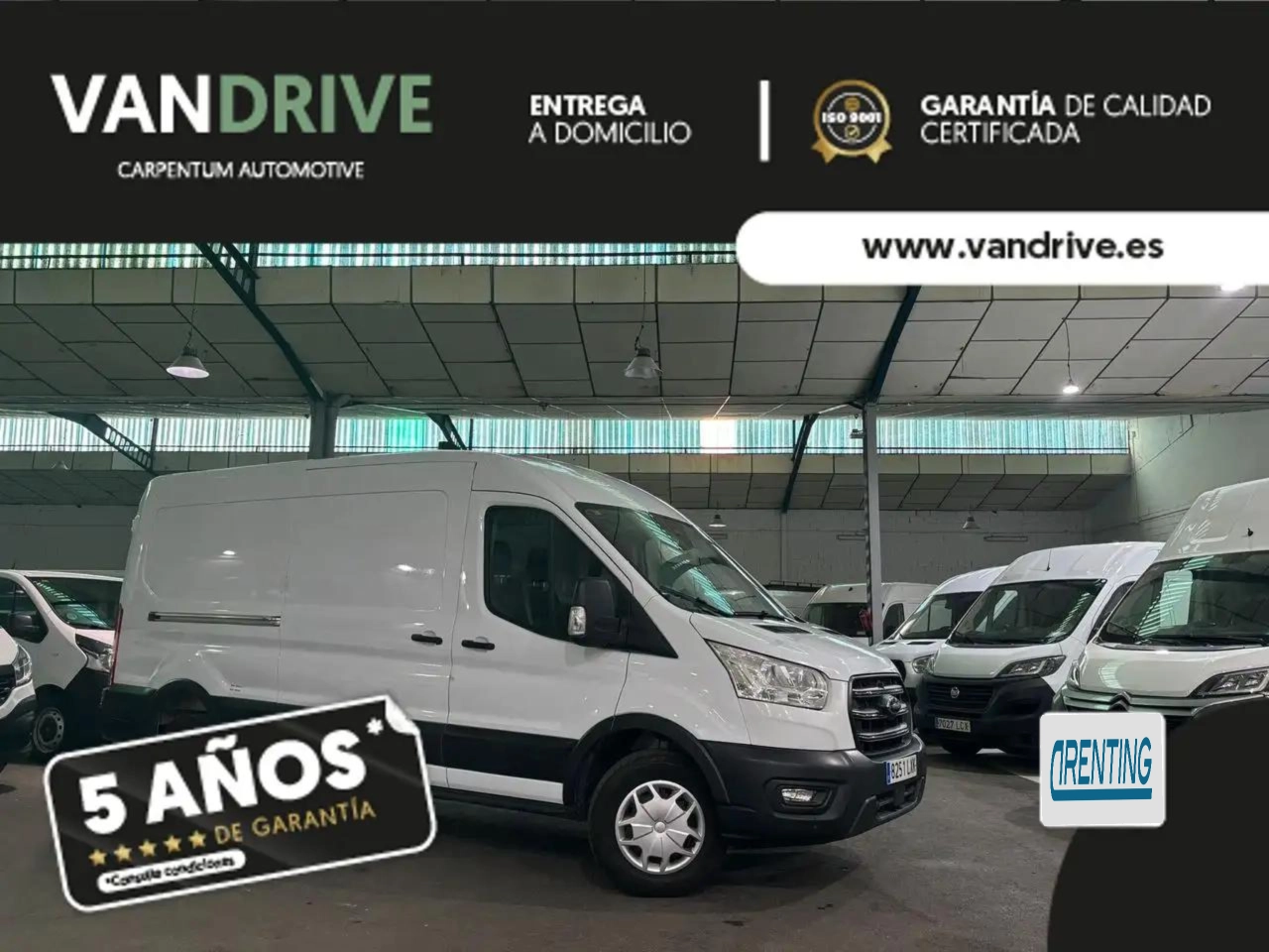 Renting Ford Transit L3 H2 2.0TDCI 130CV TRACCION TRASERA Blanco