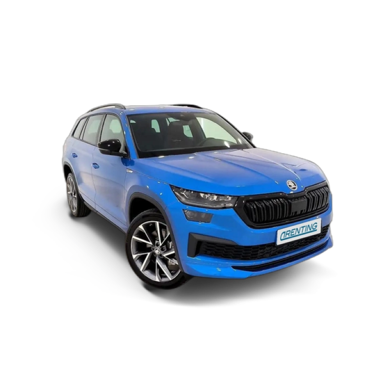 Renting Skoda Kodiaq 2.0TDI AB tech Sportline 4×4 DSG 147kW Azul