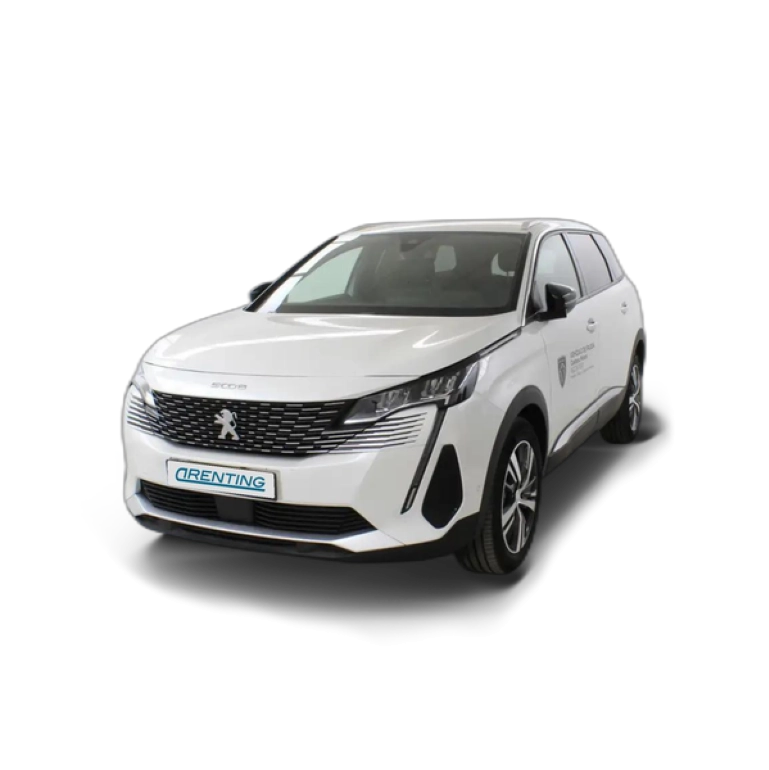 Renting Peugeot 5008 Hybrid Allure Pack 136 eDCS6 Blanco