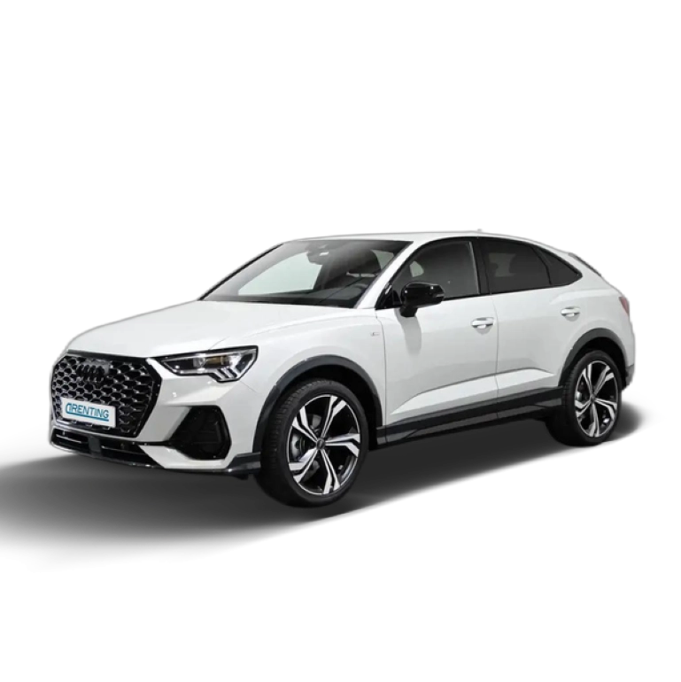 Renting Audi Q3 Sportback 35 TDI Black line S tronic Plateado