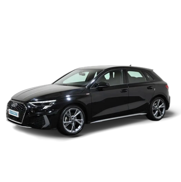 Renting Audi A3 Sportback 35 TFSI S line S tronic Negro