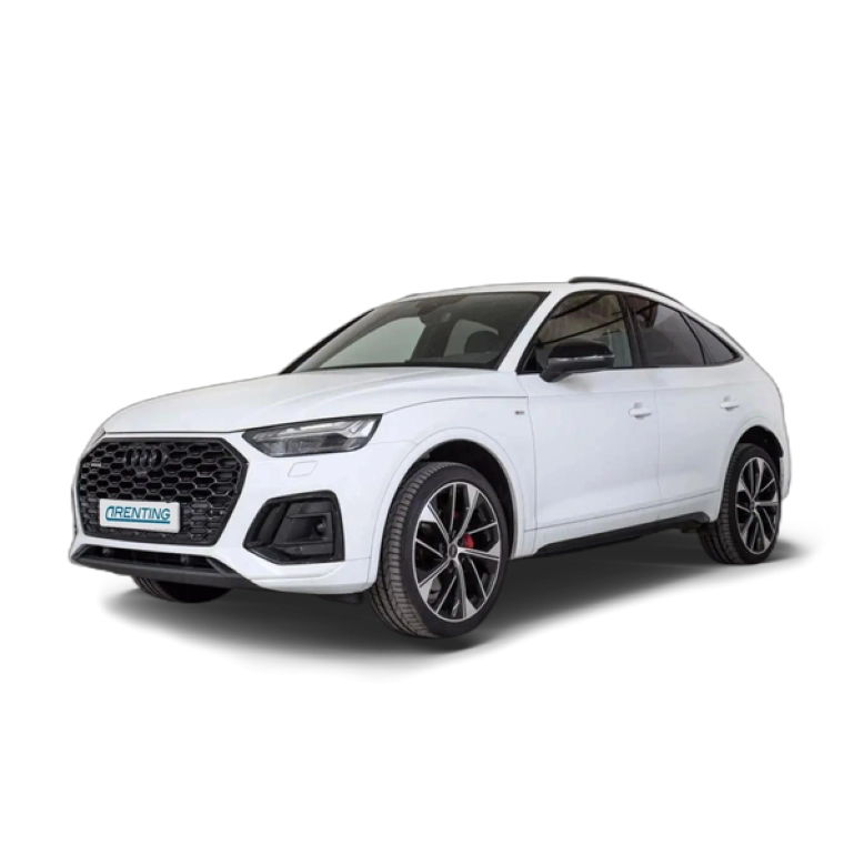 Renting Audi Q5 Sportback 40 TDI quattro-ultra Black line S tronic Blanco