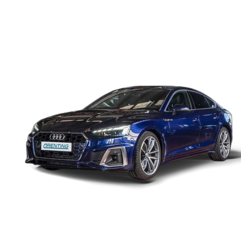 Renting Audi A5 Sportback 40 TFSI S line S tronic Azul