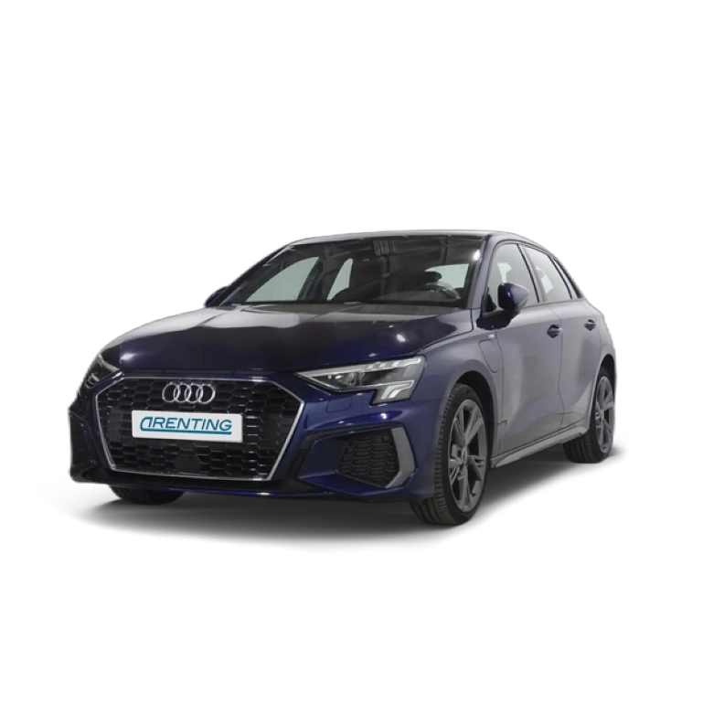 Renting Audi A3 Sportback 40 TFSIe S line S tronic Azul